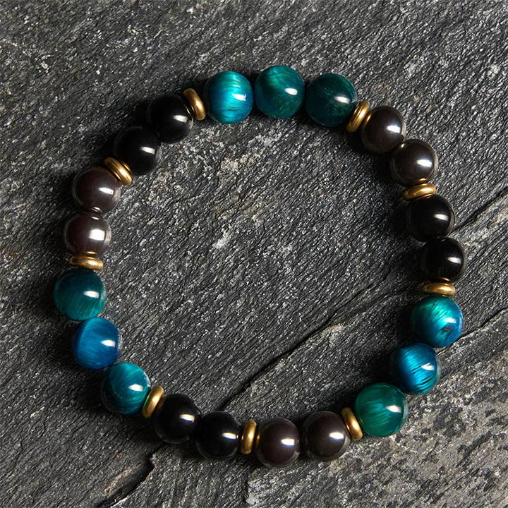 Buddha Stones Natural Blue Tiger Eye Beads Balance Bracelet - Blue Tiger Eye (Wrist Circumference: 19-22cm) - image 0