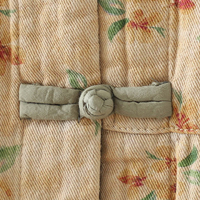 Buddha Stones Women's Print Flowers Frog-button Long Sleeve Polyester Jacket With Pockets - image 4