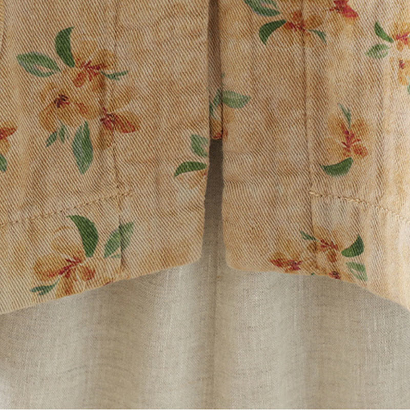 Buddha Stones Women's Print Flowers Frog-button Long Sleeve Polyester Jacket With Pockets - image 3