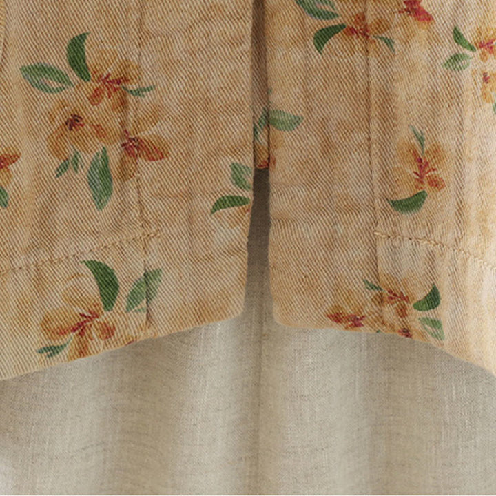 Buddha Stones Women's Print Flowers Frog-button Long Sleeve Polyester Jacket With Pockets - image 3