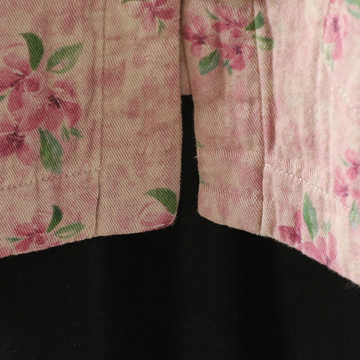 Buddha Stones Women's Print Flowers Frog-button Long Sleeve Polyester Jacket With Pockets - image 11