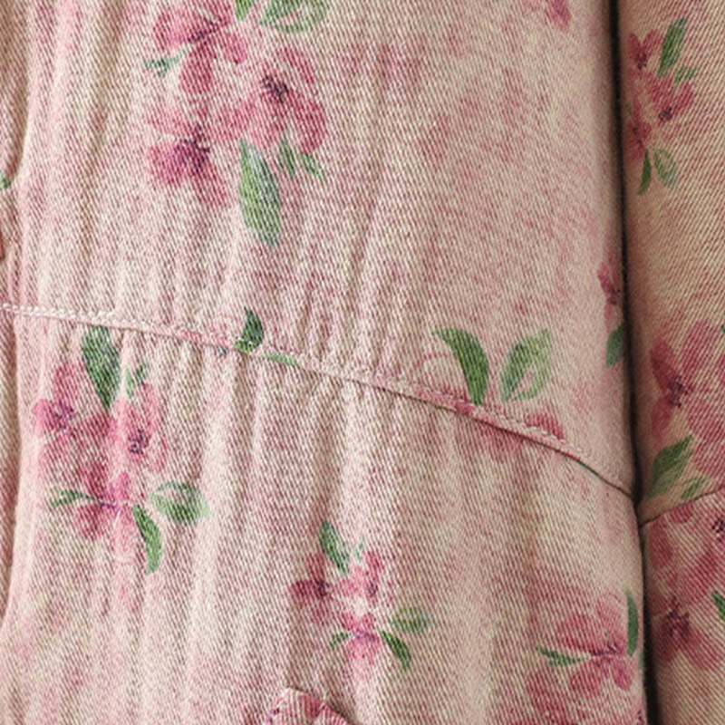 Buddha Stones Women's Print Flowers Frog-button Long Sleeve Polyester Jacket With Pockets - image 12