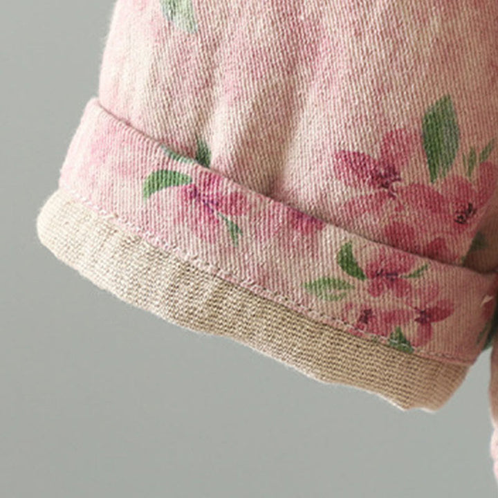 Buddha Stones Women's Print Flowers Frog-button Long Sleeve Polyester Jacket With Pockets - image 15