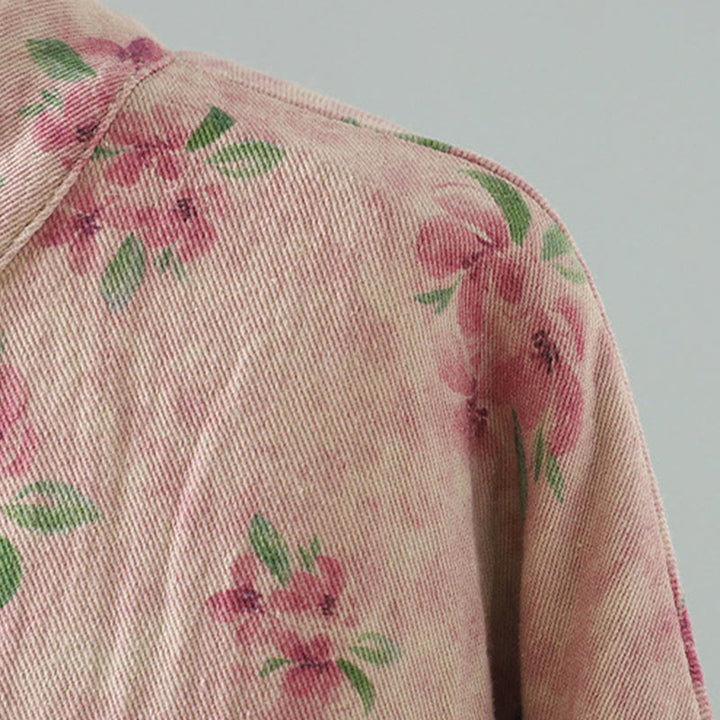 Buddha Stones Women's Print Flowers Frog-button Long Sleeve Polyester Jacket With Pockets - image 10