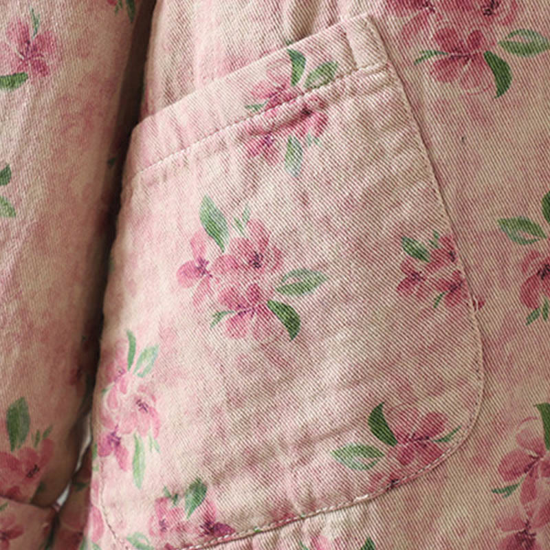 Buddha Stones Women's Print Flowers Frog-button Long Sleeve Polyester Jacket With Pockets - image 13