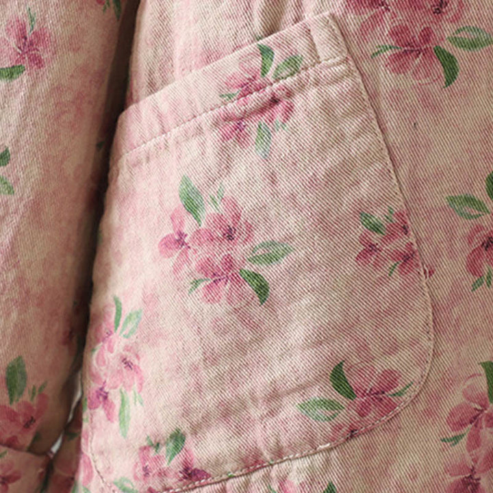 Buddha Stones Women's Print Flowers Frog-button Long Sleeve Polyester Jacket With Pockets - image 13