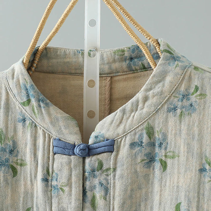 Buddha Stones Women's Print Flowers Frog-button Long Sleeve Polyester Jacket With Pockets - image 17