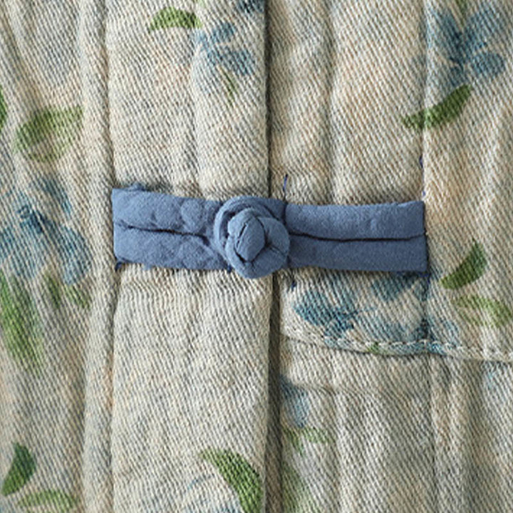 Buddha Stones Women's Print Flowers Frog-button Long Sleeve Polyester Jacket With Pockets - image 19