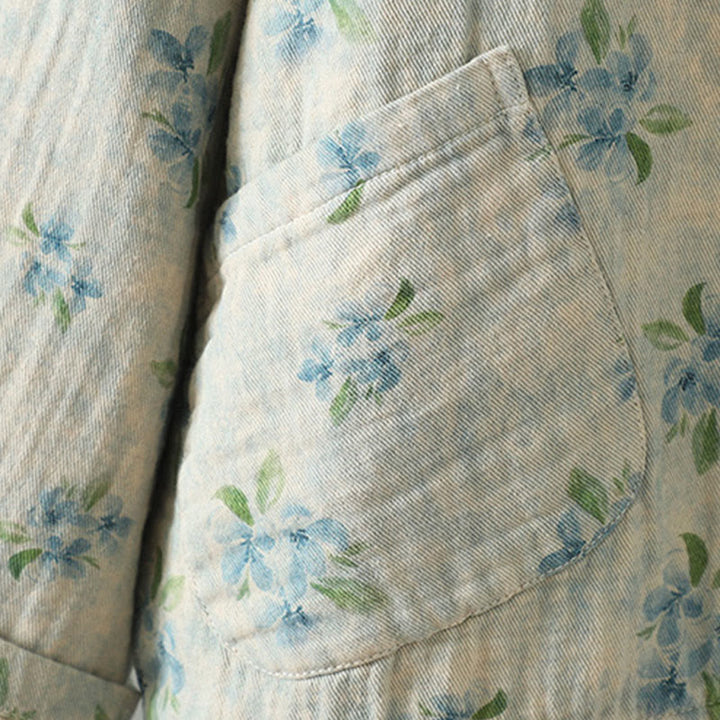 Buddha Stones Women's Print Flowers Frog-button Long Sleeve Polyester Jacket With Pockets - image 21