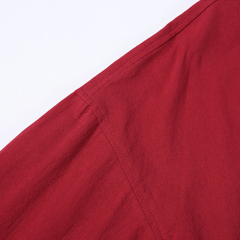 Buddha Stones Solid Color Lace-up Three Quarter Sleeve Open Front Jacket Men's Kimono - image 8