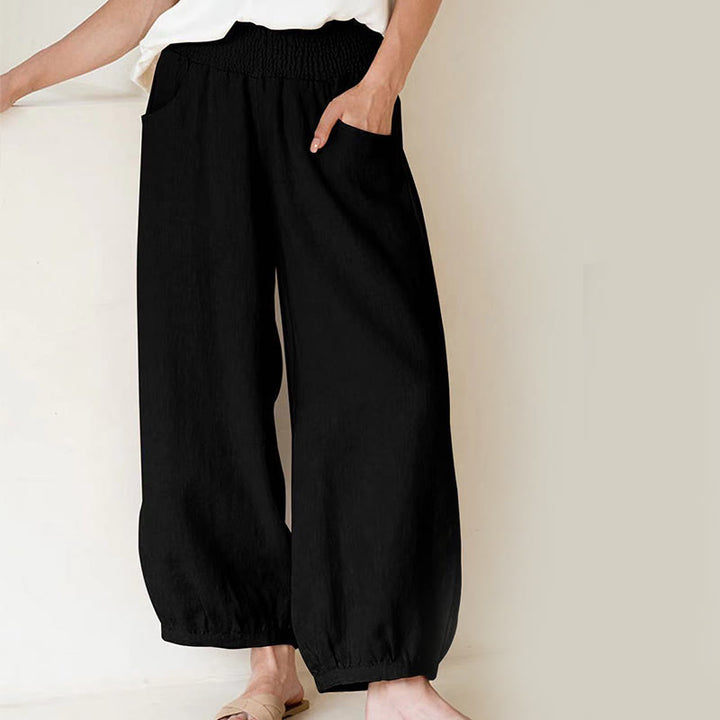 Buddha Stones Plain Color Women's Harem Pants With Pockets - Black - US12,UK/AU16,EU44 (2XL) - image 2