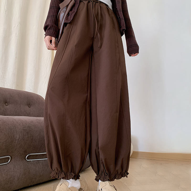 Buddha Stones Plain Color Drawstring Women's Bud Pants With Pockets - Sienna - US6,UK/AU10,EU38 (XL) - image 0