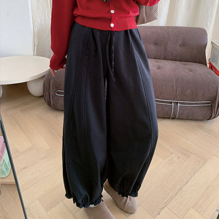 Buddha Stones Plain Color Drawstring Women's Bud Pants With Pockets - Black - US6,UK/AU10,EU38 (XL) - image 12