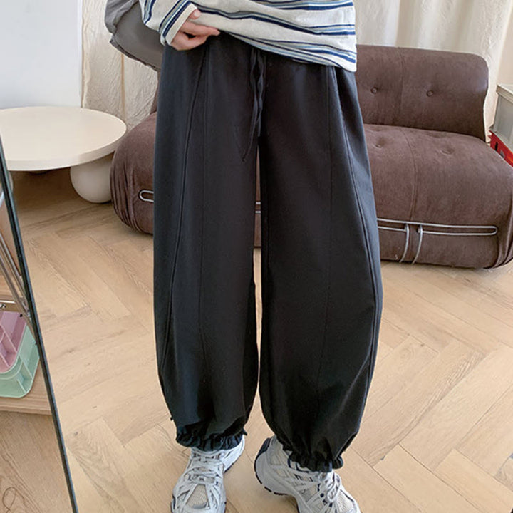 Buddha Stones Plain Color Drawstring Women's Bud Pants With Pockets - Gray - US6,UK/AU10,EU38 (XL) - image 16