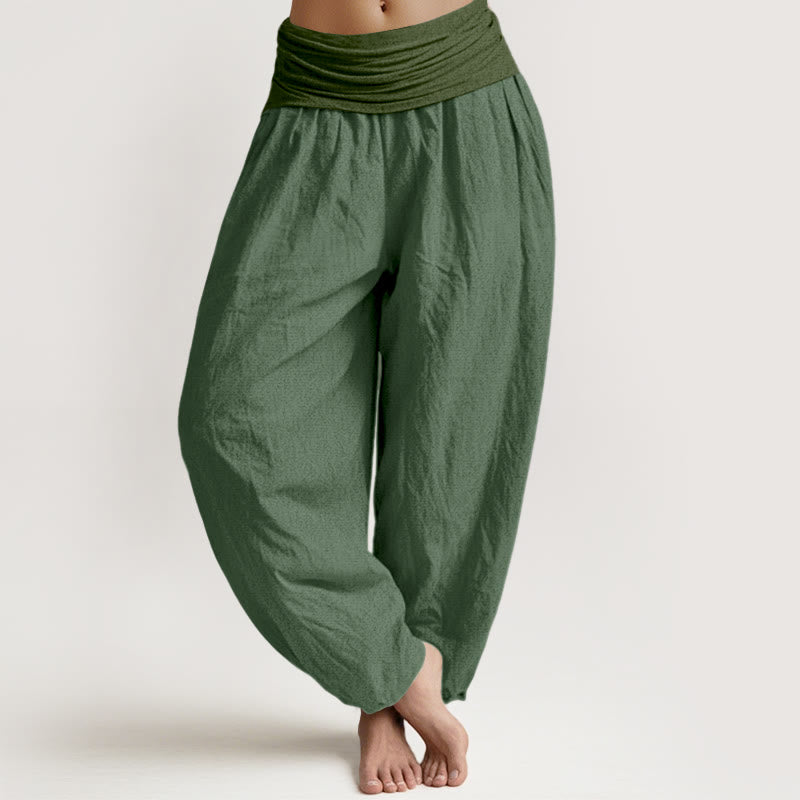 Buddha Stones SeaGreen Women's Pure Cotton Elastic Waist Harem  Pants - SeaGreen - US22,UK/AU26,EU54 (6XL) - image 0