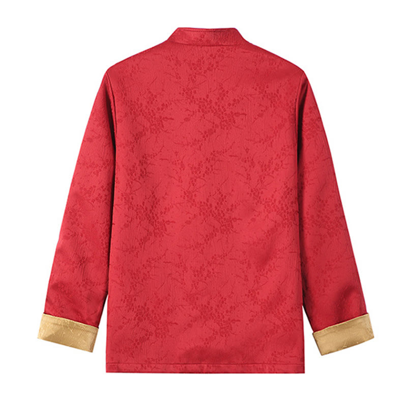 Buddha Stones Jacquard Stand Collar Long Sleeve Men's Cotton Jacket With Pockets - image 2