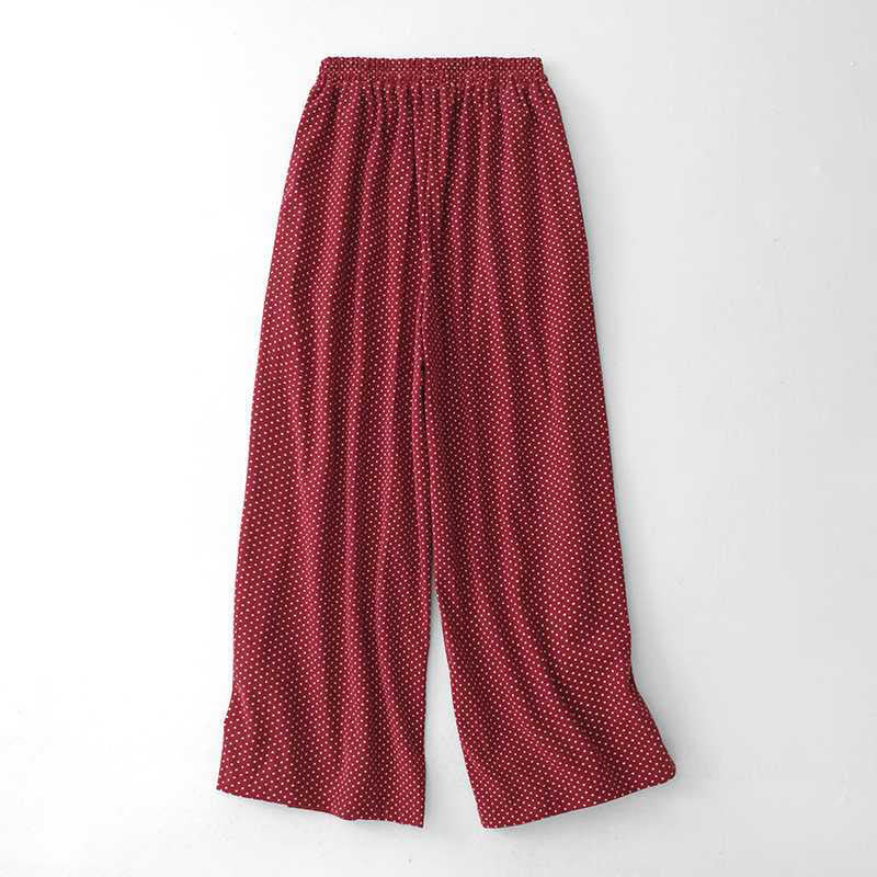 Buddha Stones Fall Dots Pattern High Waist Design Women's Wide Leg Pants With Pockets - image 1