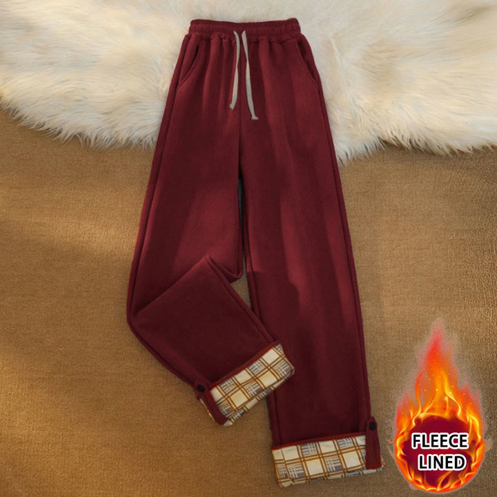 Buddha Stones Women's Patchwork Cotton Corduroy Fleece-Lined Wide Leg Pants With Pockets - DarkRed(Fleece Lined) - US18,UK/AU22,EU50 (6XL) - image 38