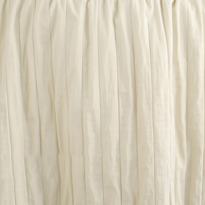Buddha Stones Plain Pleats Design Elastic Waist Women's Thermal Skirt With Pockets - image 17