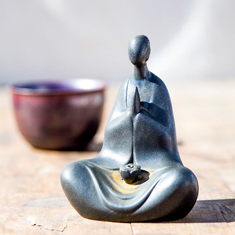 Buddha Stones Handmade Formless Buddha Iron Powder Rust Cast Resin Statue Decoration 11.5*9*6.5 cm - image 2