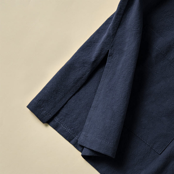 Buddha Stones Ethnic Frog-Button Long Sleeve Stand Collar Women's Cotton Shirt With Pockets - image 24