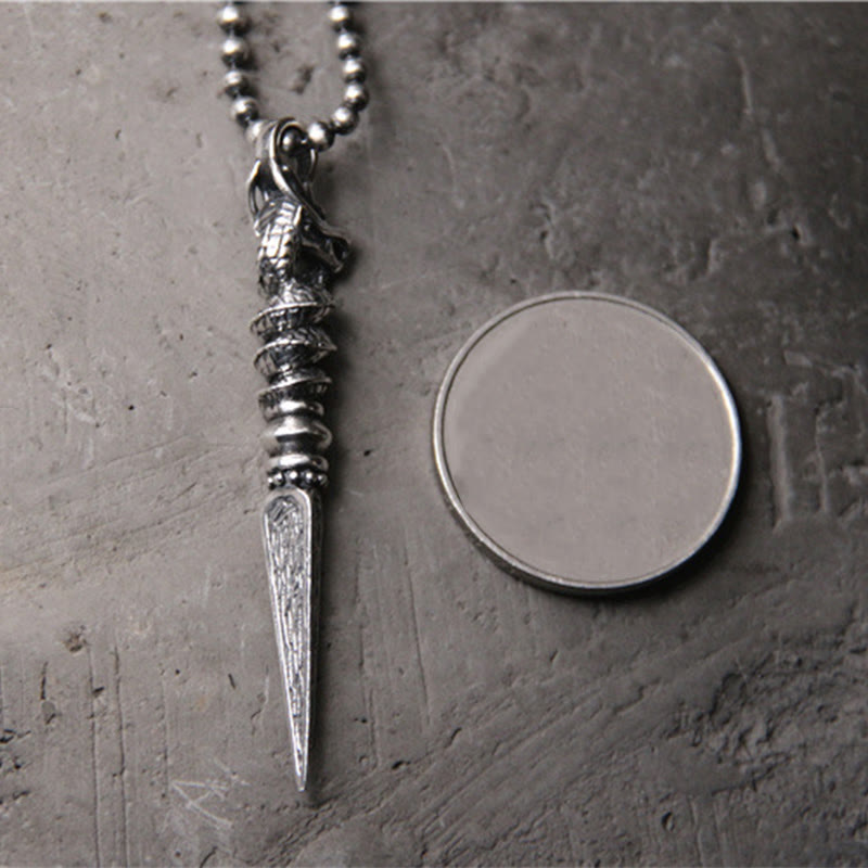 ❗❗❗A Flash Sale- Buddha Stones 925 Sterling Silver Year of the Dragon Design Dorje Vajra Protection Necklace Pendant - image 5