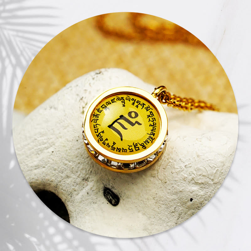 Buddha Stones Tibetan Yellow God Of Wealth Green Tara Buddha Serenity Titanium Steel Necklace Pendant - image 7