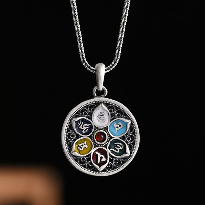 Buddha Stones Tibetan Om Mani Padme Hum Purity Necklace Pendant - Om Mani Padme Hum(Loveā„Focus) - image 1