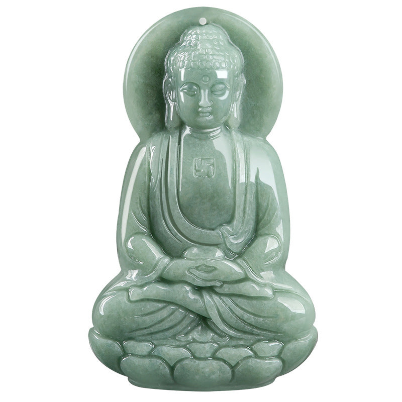 Buddha Stones Amitabha Buddha Jade Amulet Compassion String Necklace - image 8