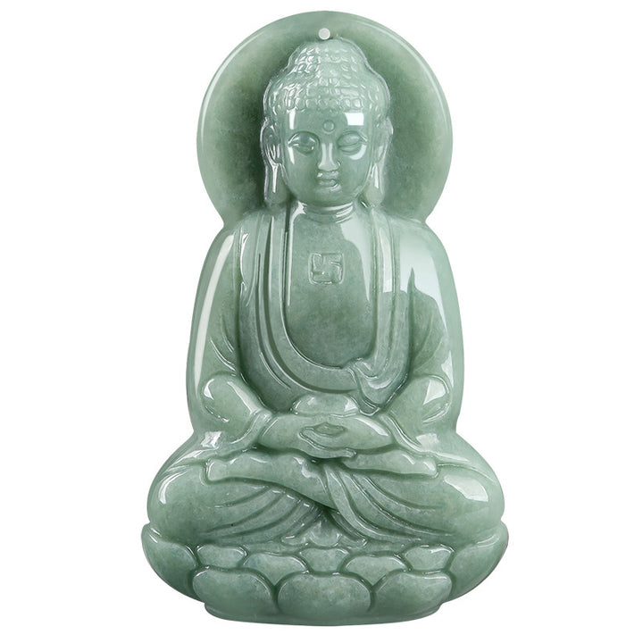 Buddha Stones Amitabha Buddha Jade Amulet Compassion String Necklace - image 8