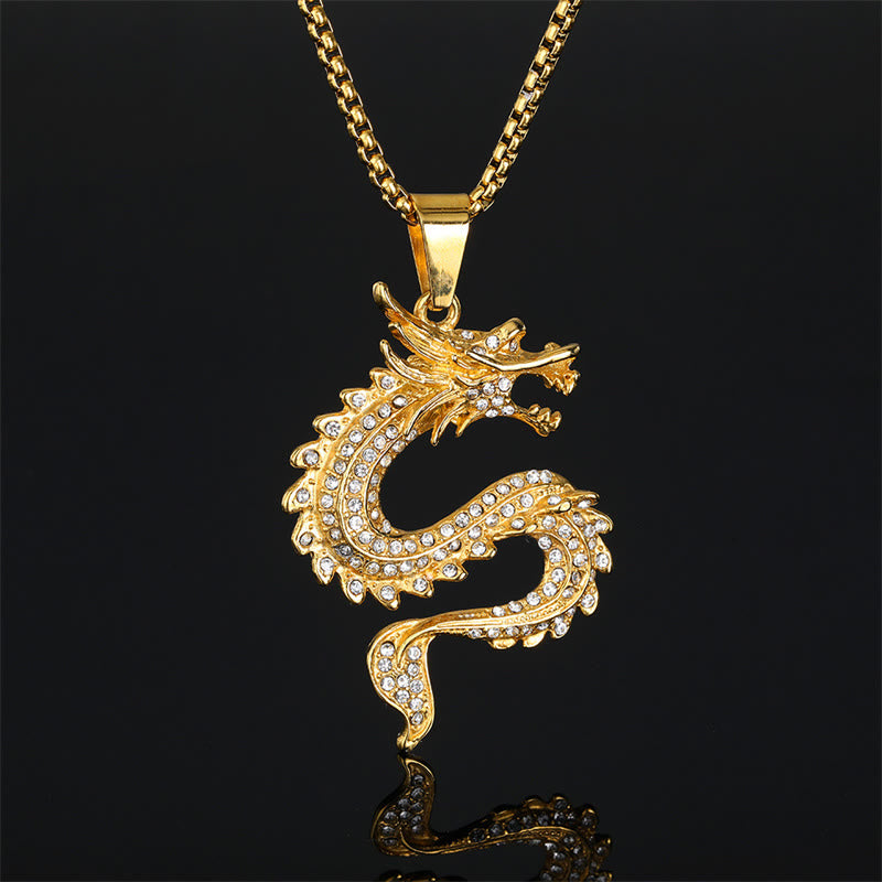 Buddha Stones Chinese Zodiac Dragon Zircon Protection Necklace Pendant - Dragon(Protectionâ„Success) - image 1