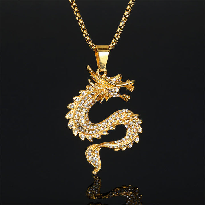 Buddha Stones Chinese Zodiac Dragon Zircon Protection Necklace Pendant - Dragon(Protectionâ„Success) - image 1
