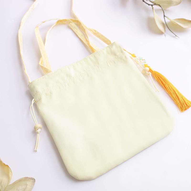 Buddha Stones Lotus Peony Epiphyllum Phoenix Suzhou Embroidery Cotton Linen Tote Crossbody Bag Shoulder Bag Handbag