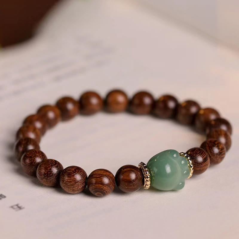 Buddha Stones Sandalwood Lovely Cat Paw Protection Bracelet - Sandalwood - image 1