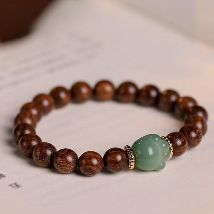 Buddha Stones Sandalwood Lovely Cat Paw Protection Bracelet - Sandalwood - image 1
