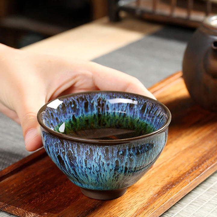 Multicolor Ceramic Teacup Ocean Wave Tea Cups