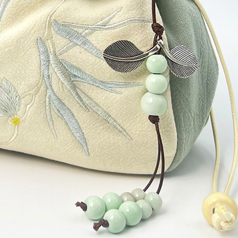 Buddha Stones Suzhou Embroidery Lotus Epiphyllum Magnolia Cotton Linen Tote Crossbody Bag Shoulder Bag Handbag
