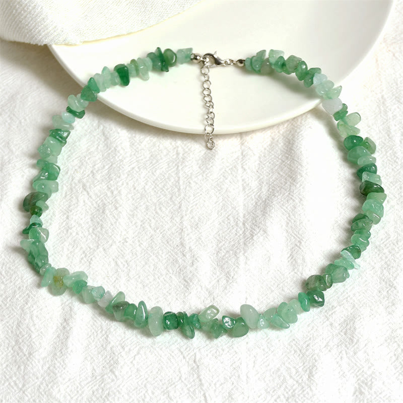 Buddha Stones Natural Crystal Stone Luck Necklace - Green Aventurine - image 0