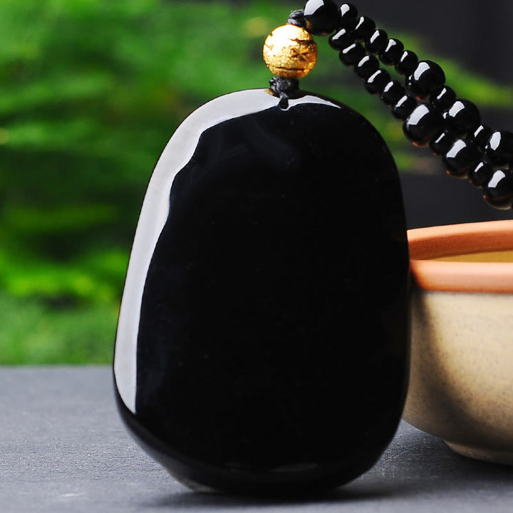 Buddha Stones 18k Gold-plated Dragon Obsidian Lucky Pendant Necklace - image 5