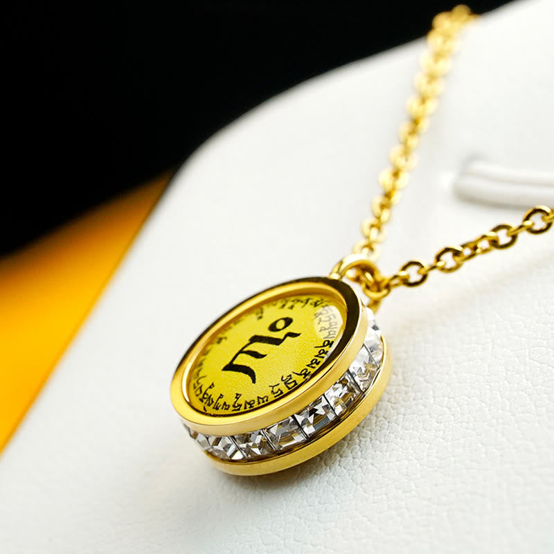 Buddha Stones Tibetan Yellow God Of Wealth Green Tara Buddha Serenity Titanium Steel Necklace Pendant - image 2