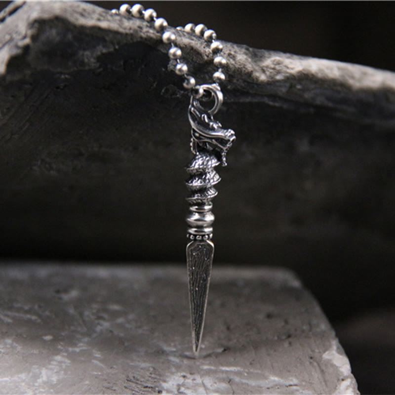 ❗❗❗A Flash Sale- Buddha Stones 925 Sterling Silver Year of the Dragon Design Dorje Vajra Protection Necklace Pendant - image 4
