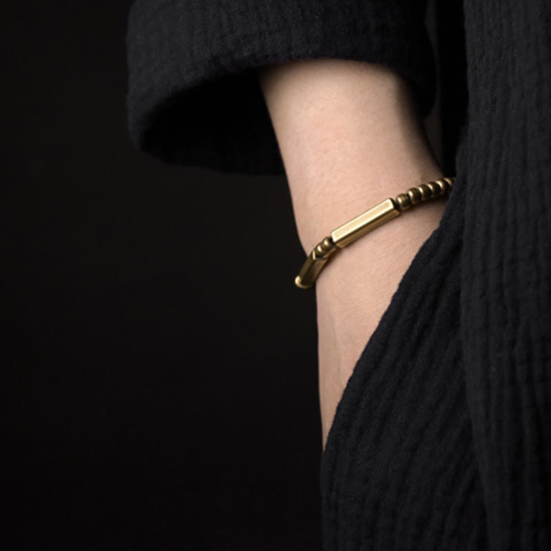 Tibetan Simple Design Copper Wealth Luck Bracelet - image 6