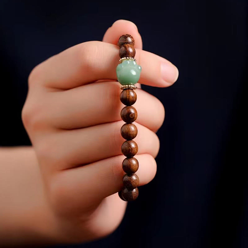 Buddha Stones Sandalwood Lovely Cat Paw Protection Bracelet - image 4