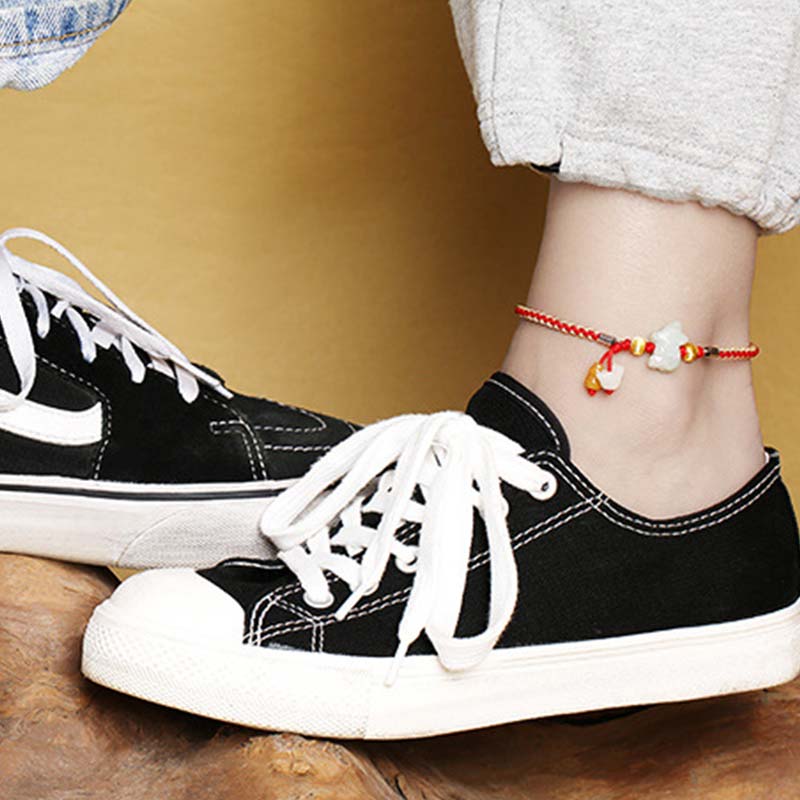 Buddha Stones Chinese Zodiac Jade Prosperity Red String Bracelet Anklet - image 2