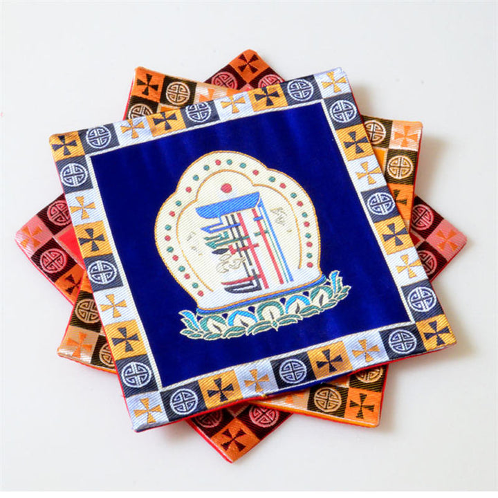 Prayer Altar Mat Man-Bcu Kalachakra Healing Meditation Jacquard Mat