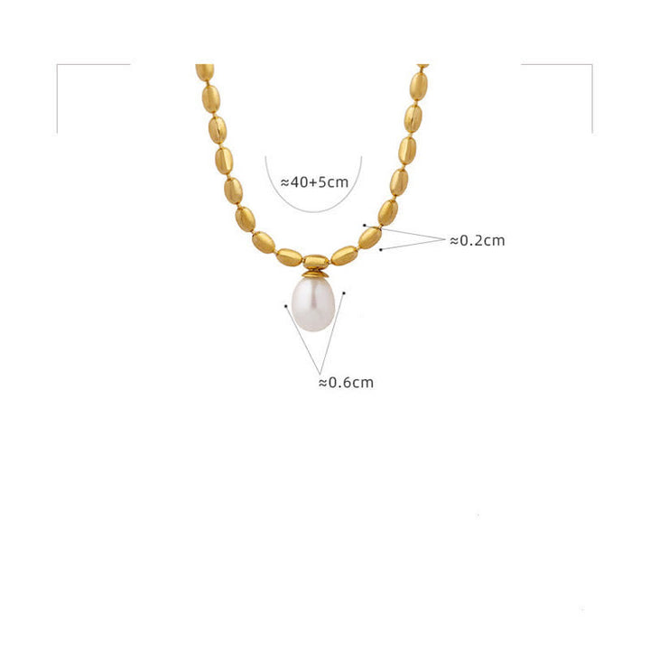 Pearl Bead Peace Necklace Pendant