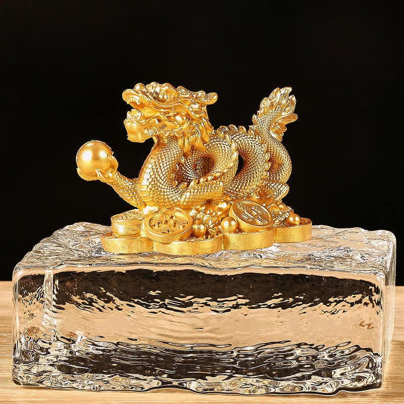 Feng Shui Dragon Copper Coin Wealth Success Luck Decoration