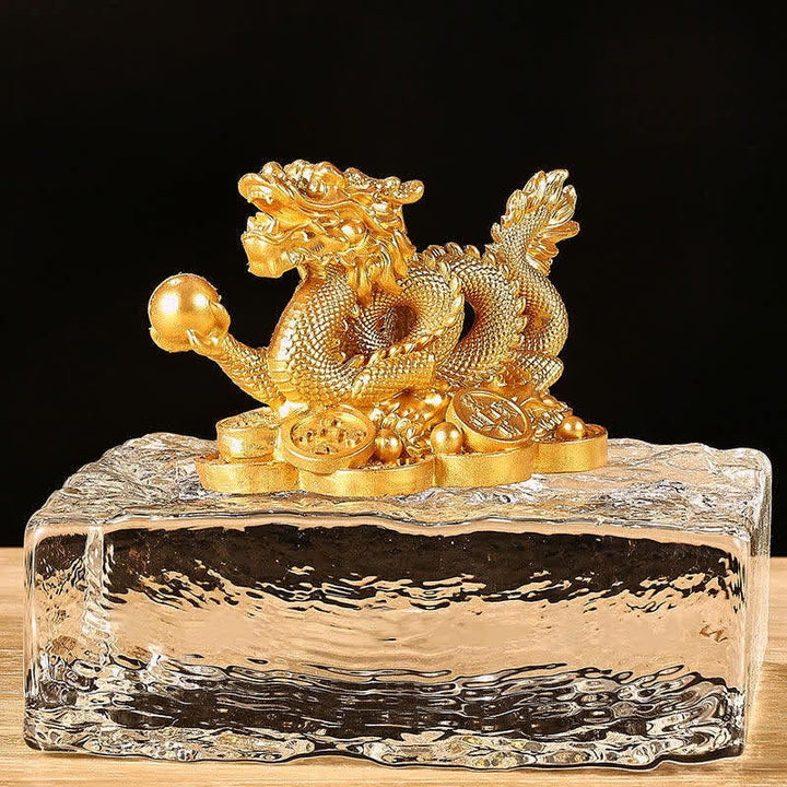Feng Shui Dragon Copper Coin Wealth Success Luck Decoration