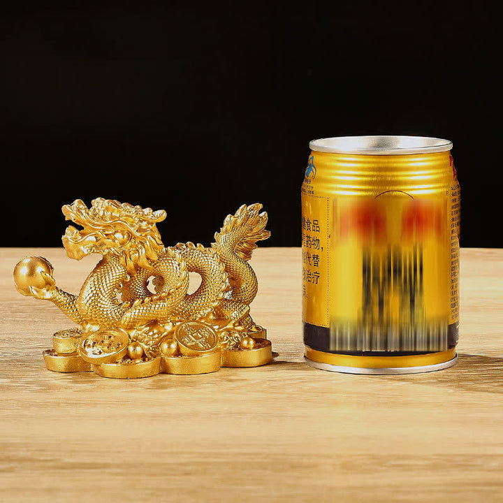 Feng Shui Dragon Copper Coin Wealth Success Luck Decoration