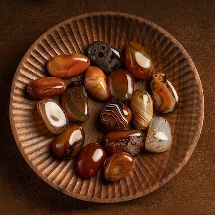 Buddha Stones Random Sardonyx Stone Positive Key Chain